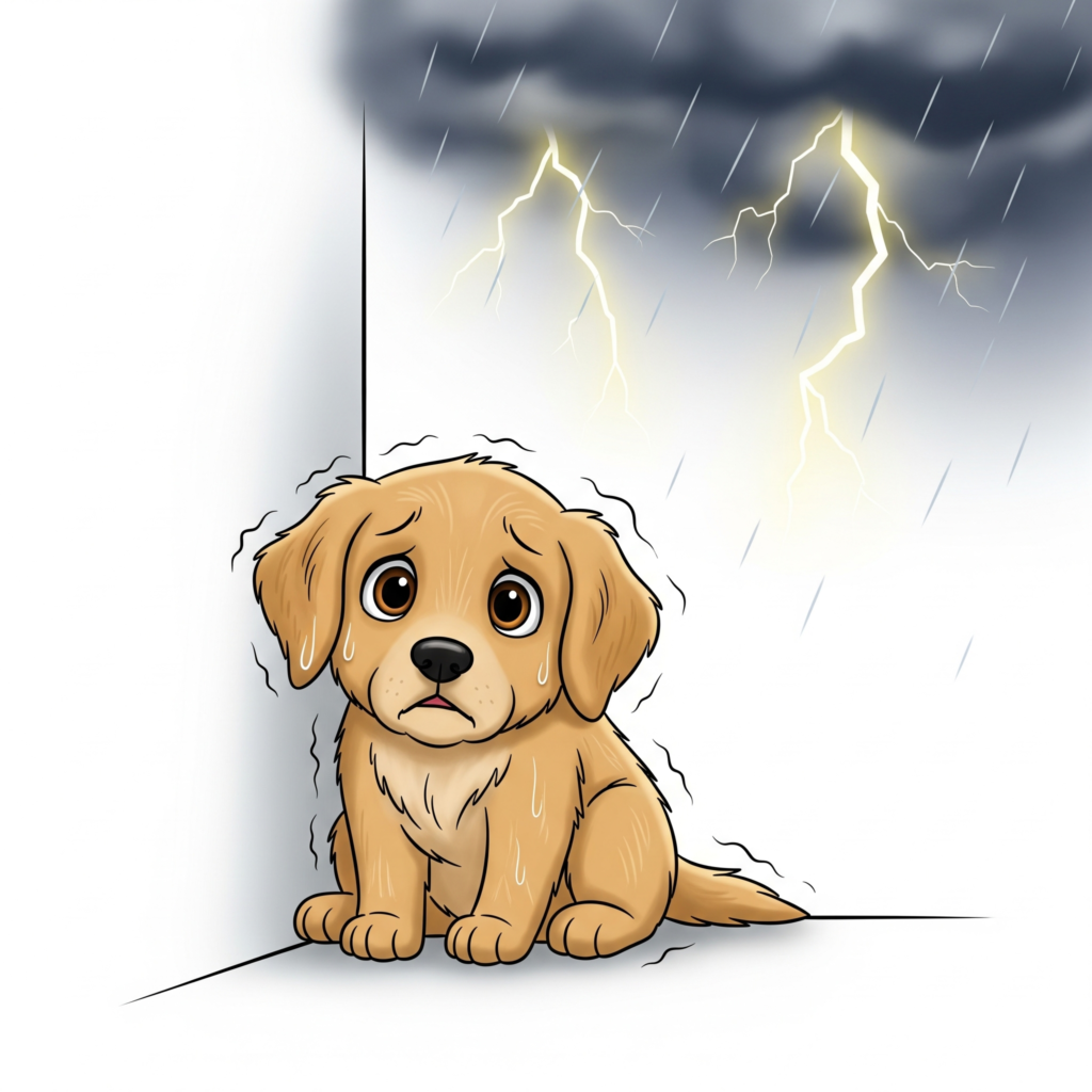 Making Stormy Evenings Easier for Nervous Young Puppies
