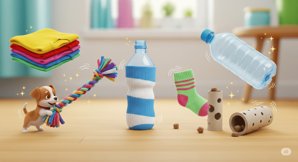 Easy DIY Puppy Toys Using Safe Household Items