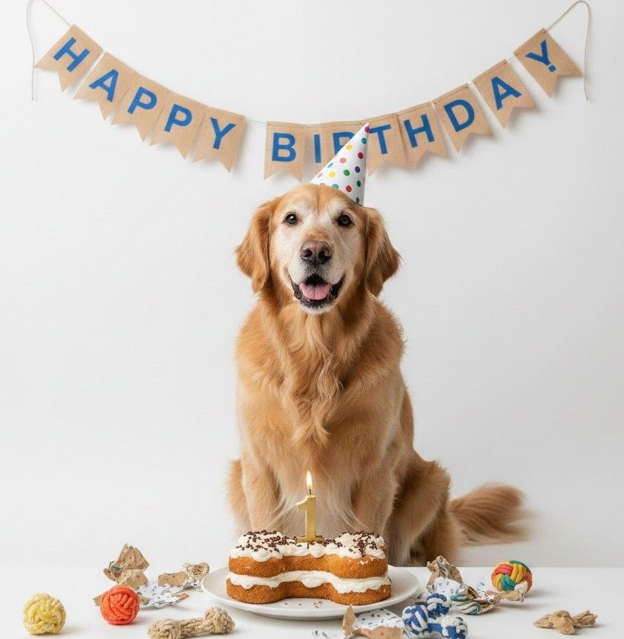 Senior Dog Celebrates First Birthday In Home